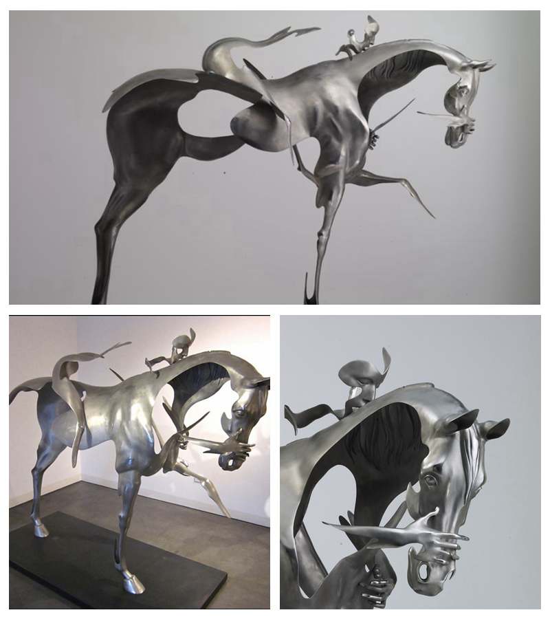 Abstract Metal Horseman Sculpture Hotel Garden Decor for Sale CSS-263 - Application Place/Placement - 1