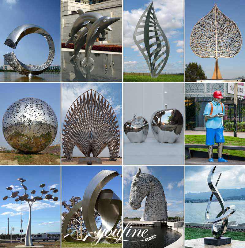 Abstract Polished Stainless Steel Waves Sculpture for Sale CSS-288 - Application Place/Placement - 4