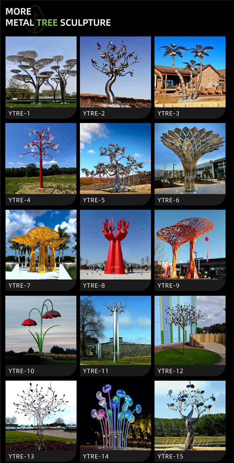 Modern Large Outdoor Metal Tree Sculpture Garden for Sale CSS-334 - Application Place/Placement - 13