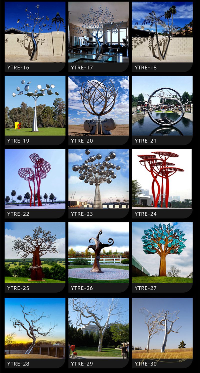 Modern Large Outdoor Metal Tree Sculpture Garden for Sale CSS-334 - Application Place/Placement - 14