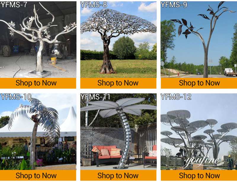 stainless steel tree sculpture