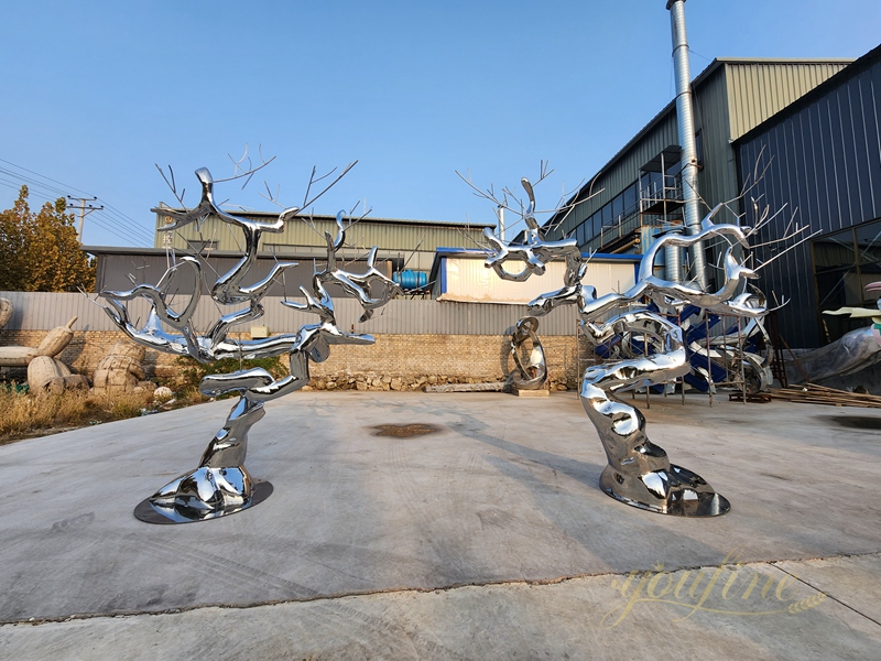 Modern Large Outdoor Metal Tree Sculpture Garden for Sale CSS-334 - Application Place/Placement - 7