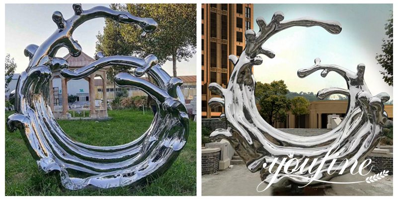Large Abstract Metal Waves Sculpture Lawn Decor Suppliers CSS-352 - Application Place/Placement - 1