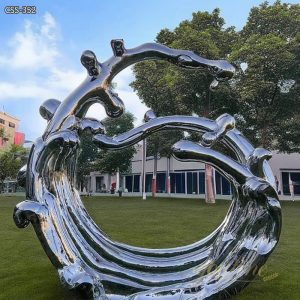 Large Abstract Metal Waves Sculpture Lawn Decor Suppliers CSS-352