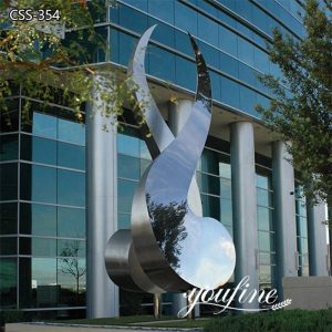 Large Landscape Stainless Steel Polished Sculpture for Sale CSS-354