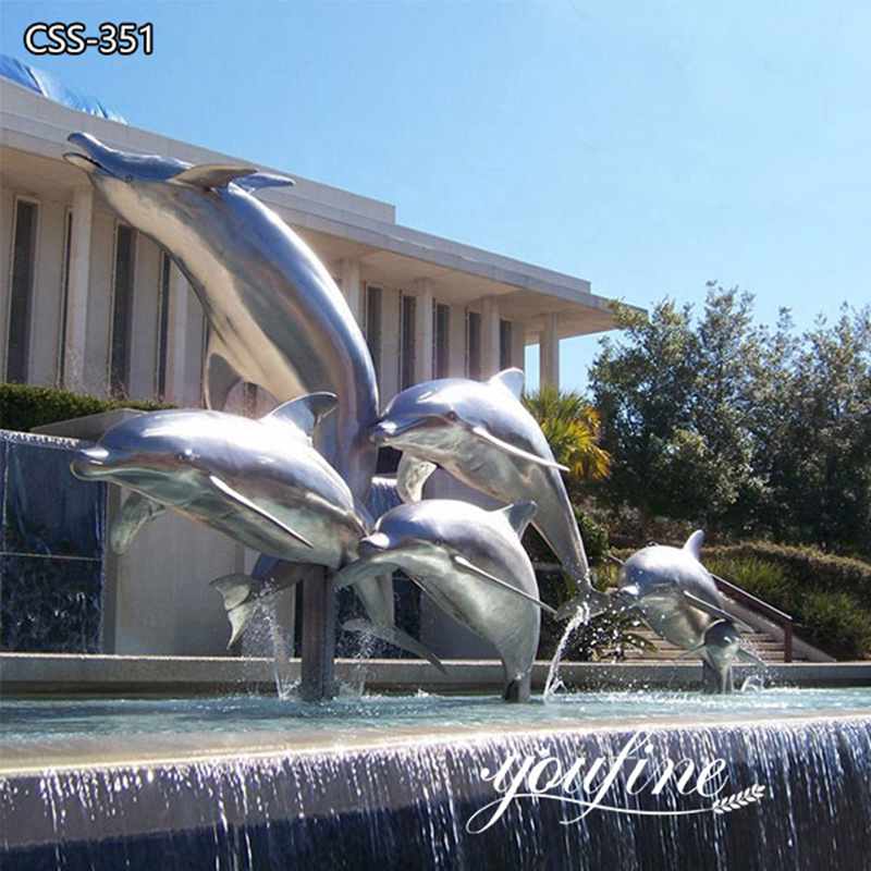Large Metal Dolphin Sculptures Fountain Pool Decor Decor Suppliers