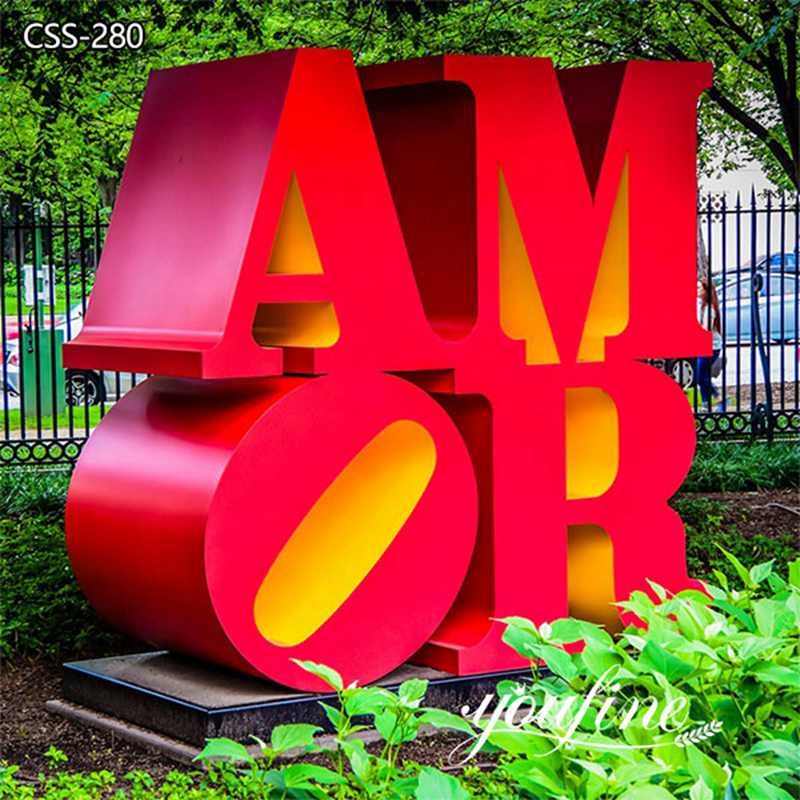 Large Metal Letter AMOR Sculpture Stainless Steel Factory