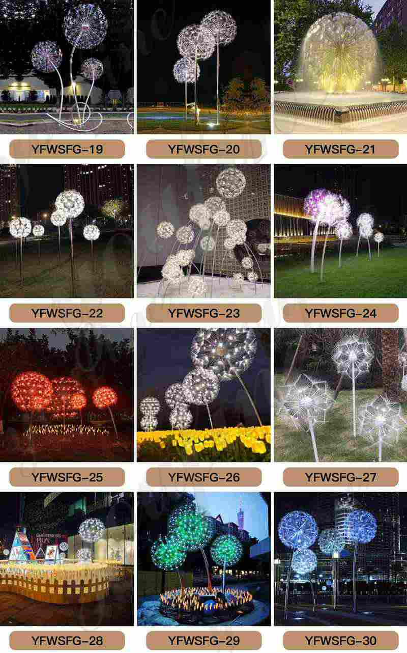 Large Square Metal Light Dandelion Sculptures for Sale CSS-295 - Application Place/Placement - 2