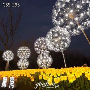 Large Square Metal Light Dandelion Sculptures for Sale CSS-295