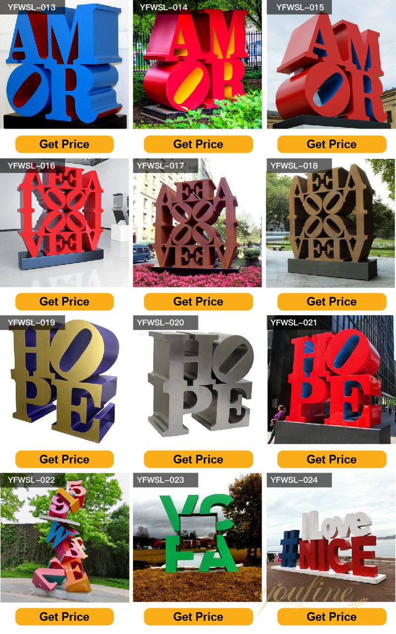 Landmark Letter HOPE Metal Sculpture Large Metal Garden Sculptures for Sale CSS-280 - Center Square - 10