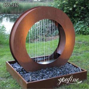 Modern Circle Rusty Metal Fountain Sculpture Design for Sale CSS-332