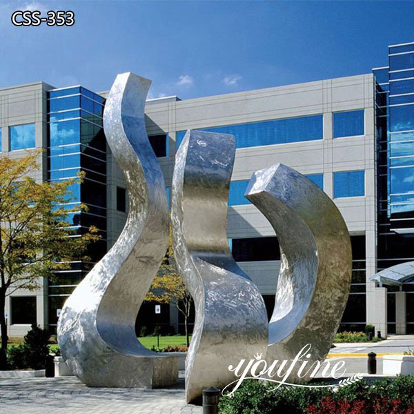 Modern Outdoor Stainless Steel Sculpture Plaza Decor for Sale