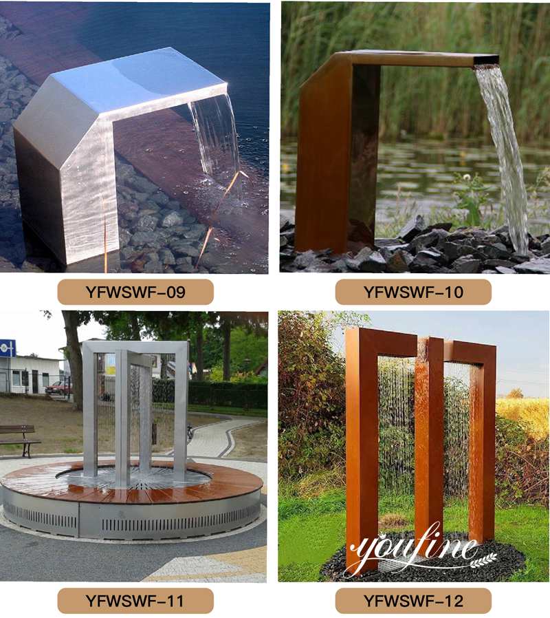 Outdoor Garden Corten Steel Water Feature Fountain Sculpture for Sale CSS-333 - Application Place/Placement - 1
