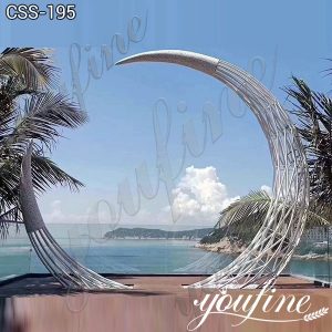 Stainless Steel Moon Sculpture Seaside Decor for Sale CSS-195