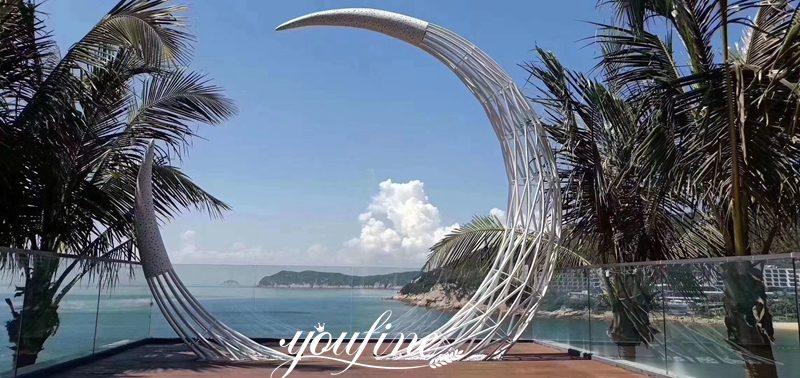 Stainless Steel Moon Sculpture Seaside Decor for Sale CSS-195 - Application Place/Placement - 1