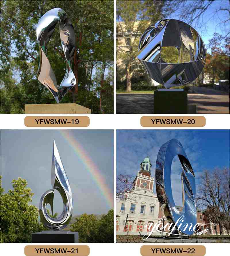 Modern Polished Stainless Steel Sculpture Factory CSS-348 - Application Place/Placement - 3