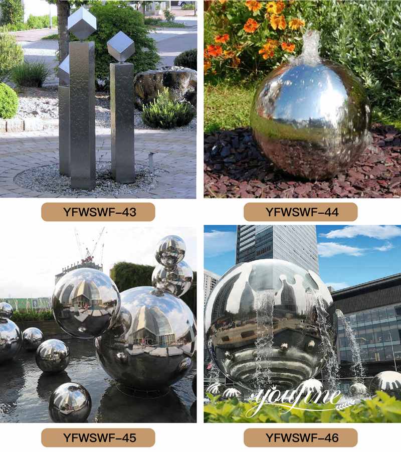 Large Outdoor Metal Sculptures for Fountain Pool for Sale CSS-257 - Center Square - 3