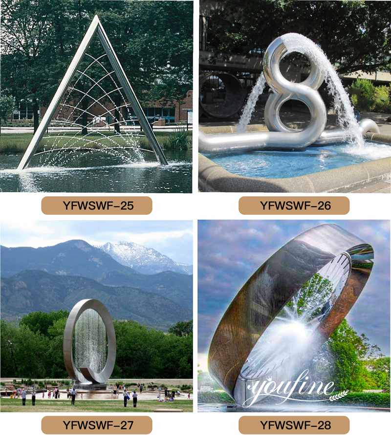 Large Outdoor Metal Sculptures for Fountain Pool for Sale CSS-257 - Center Square - 4