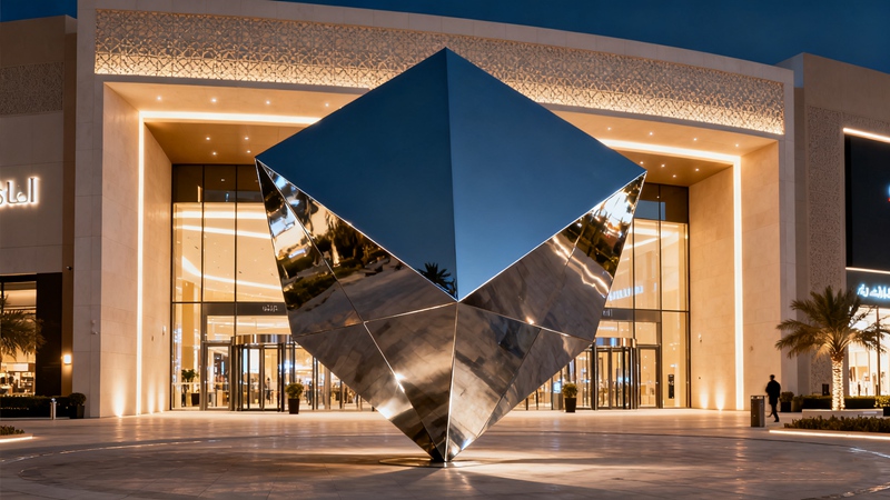Why Place Stainless Steel Sculptures in Outdoor Plazas? - Company News - 4 large stainless steel cube sculpture