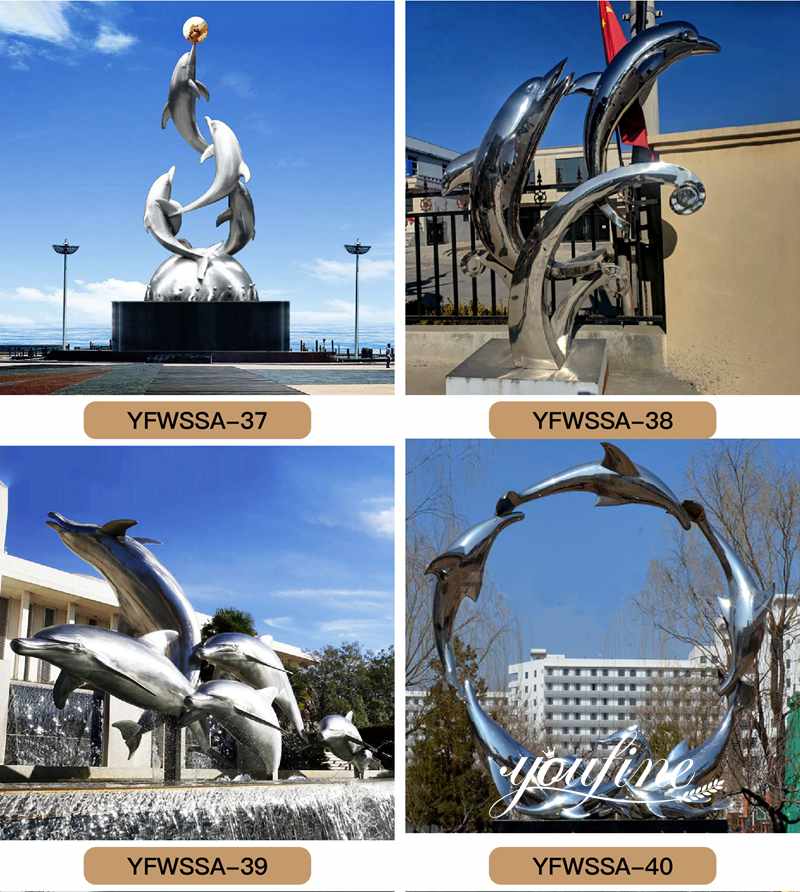 Large Metal Dolphin Sculptures Fountain Pool Decor Decor Suppliers CSS-351 - Application Place/Placement - 2