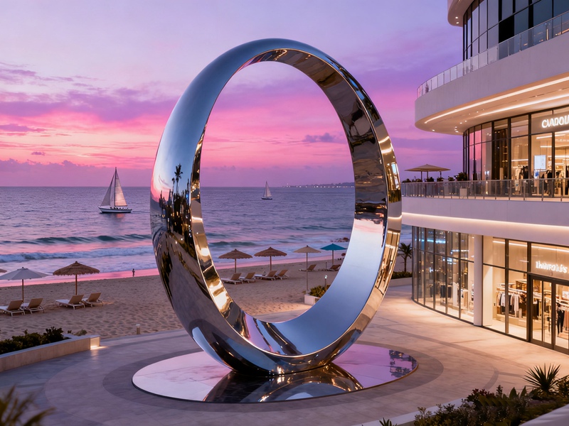 Why Place Stainless Steel Sculptures in Outdoor Plazas? - Company News - 1 large stainless steel ring sculpture