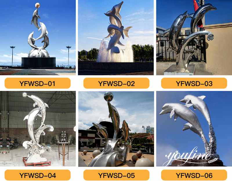 01Metal Dolphin Sculpture