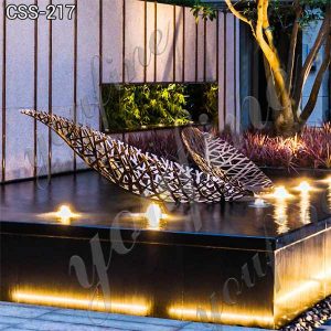 Outdoor Large Modern Metal Leaf Sculpture Garden Decor for Sale CSS-217