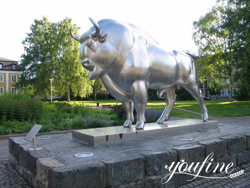 Large Stainless Steel Metal Avesta Bull Sculpture for Sale