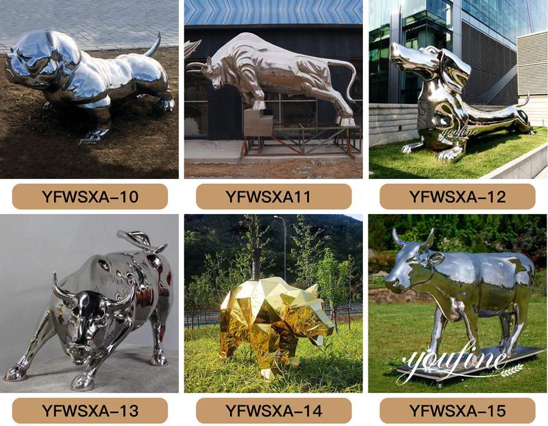 Large Stainless Steel Metal Avesta Bull Sculpture for Sale CSS-371 - Application Place/Placement - 7