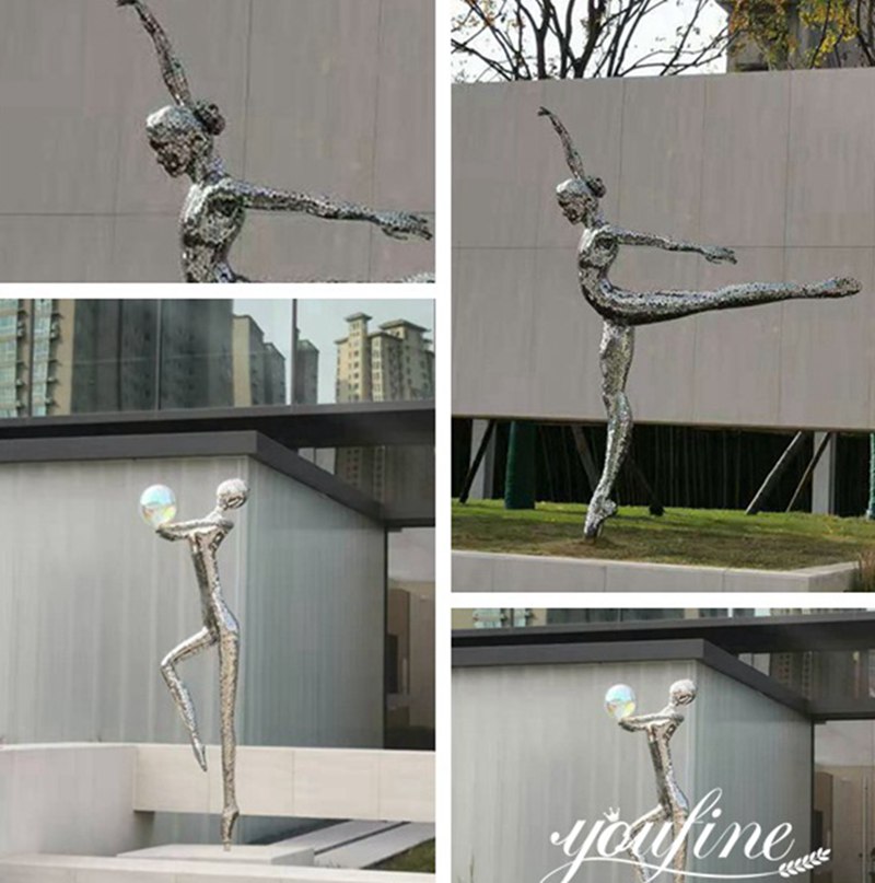 Modern Metal Dancing Girl Statue for Garden for Sale CSS-236 - Garden Metal Sculpture - 2