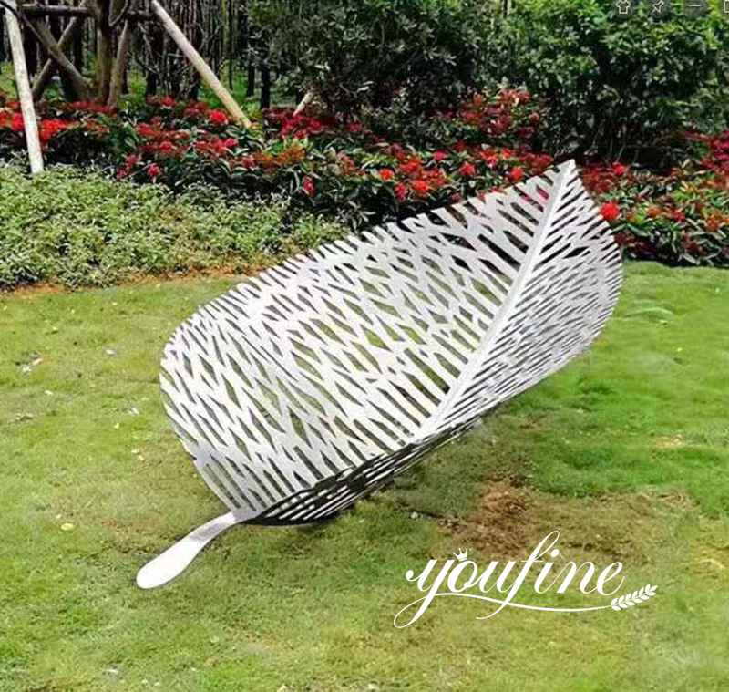 Outdoor Large Modern Metal Leaf Sculpture Garden Decor for Sale CSS-217 - Center Square - 3