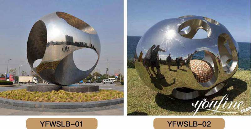 Modern Spherical Metal Garden Sculpture Outdoor Decor for Sale CSS-359 - Application Place/Placement - 4
