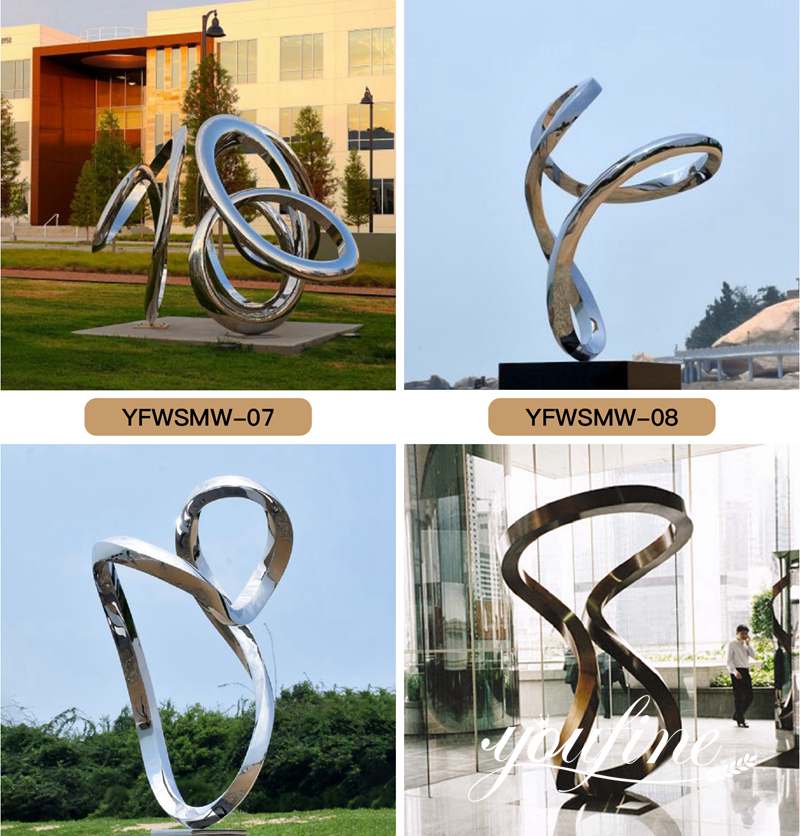 Modern Mirror Polished Metal Sculpture for Garden for Sale CSS-278 - Application Place/Placement - 2