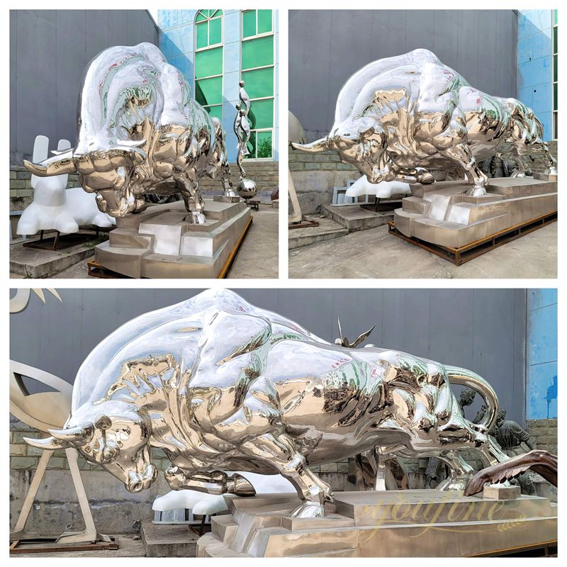 different angle of Modern Large Bull Sculpture
