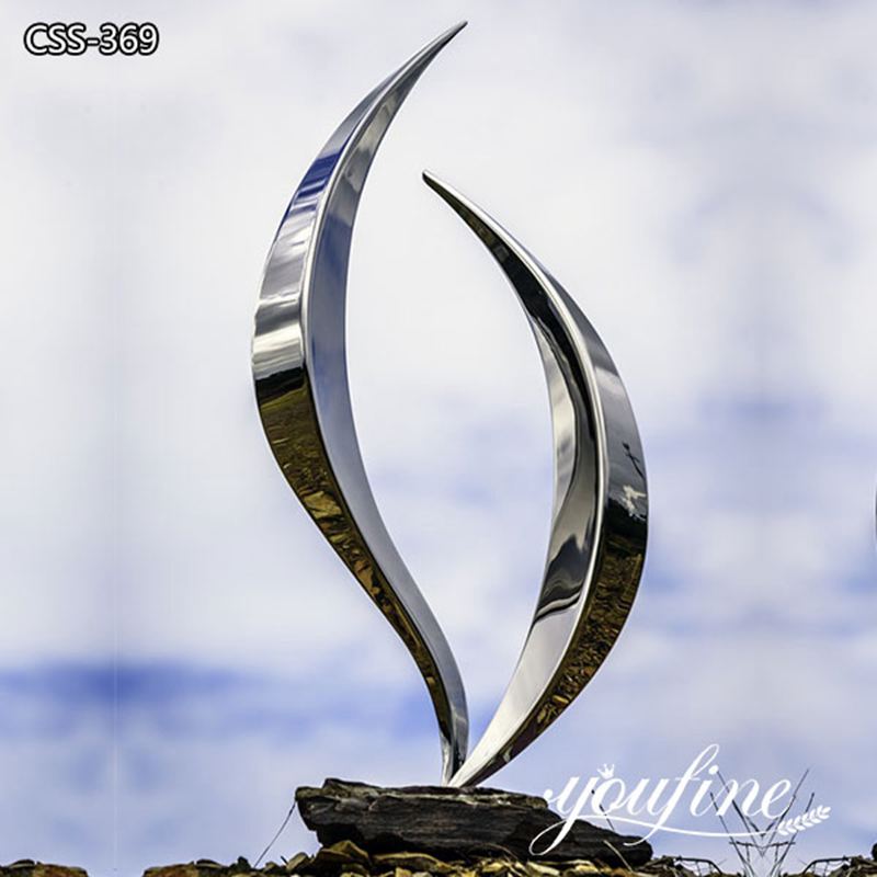 Modern Polished Stainless Steel Metal Sculpture for Sale