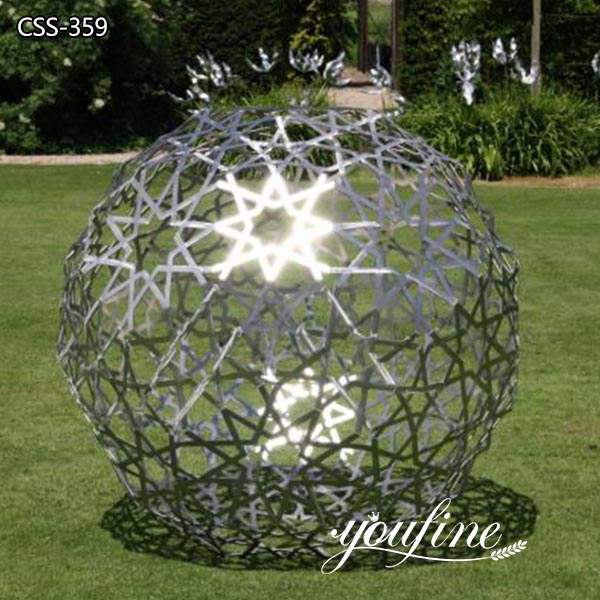 Modern Spherical Metal Garden Sculpture Outdoor Decor for Sale CSS-359