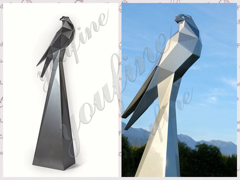 Outdoor Geometric Large Metal Bird Sculpture from Factory Supply CSS-104 - Center Square - 4