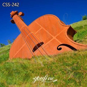 Outdoor Giant Fiddle Corten Steel Sculpture Landmark for Sale CSS-242