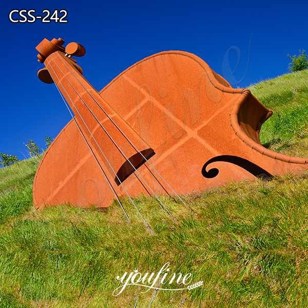 Outdoor Giant Fiddle Corten Steel Sculpture Landmark for Sale CSS-242