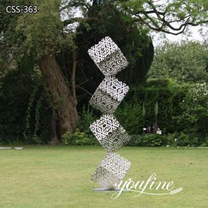 Outdoor Modern Metal Cube Sculpture from Supply Factory CSS-363