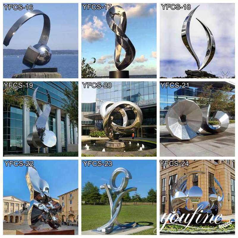 Polished Stainless Steel Metal Sculpture for Sale