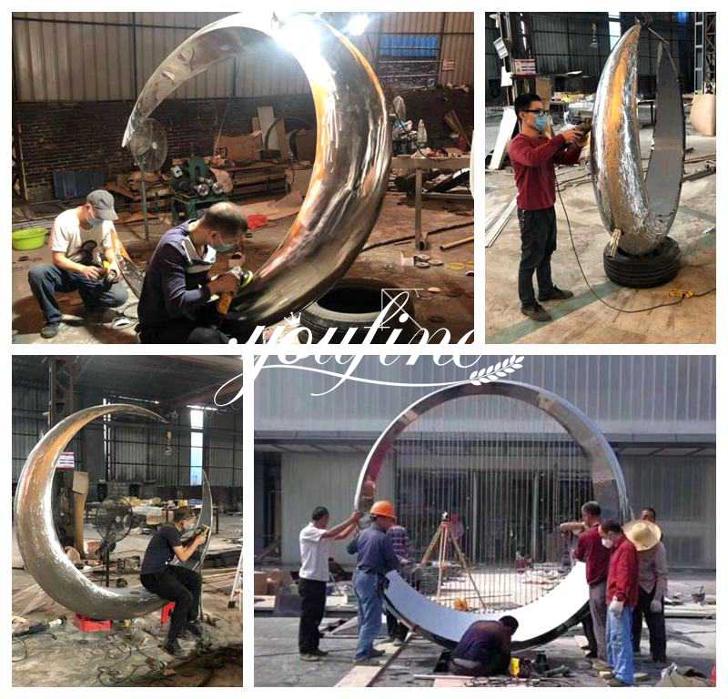 Plaza Stainless Steel Sculpture Ring Public Art - Garden Metal Sculpture - 10