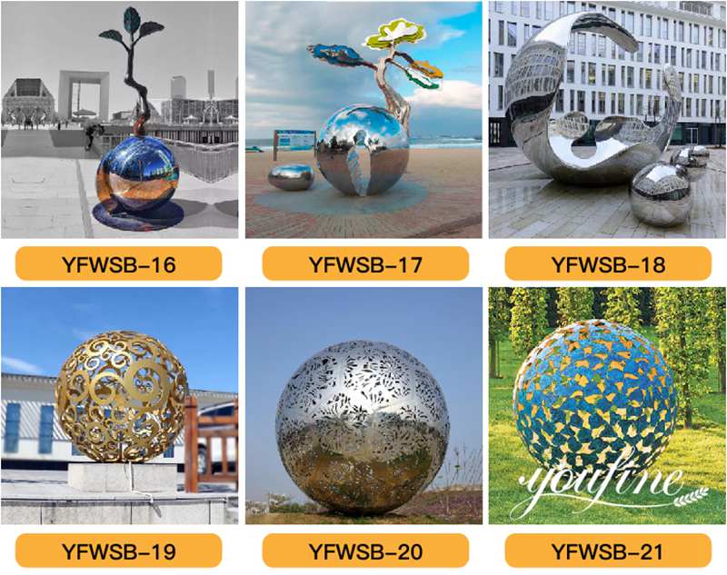 Modern Spherical Metal Garden Sculpture Outdoor Decor for Sale CSS-359 - Application Place/Placement - 2