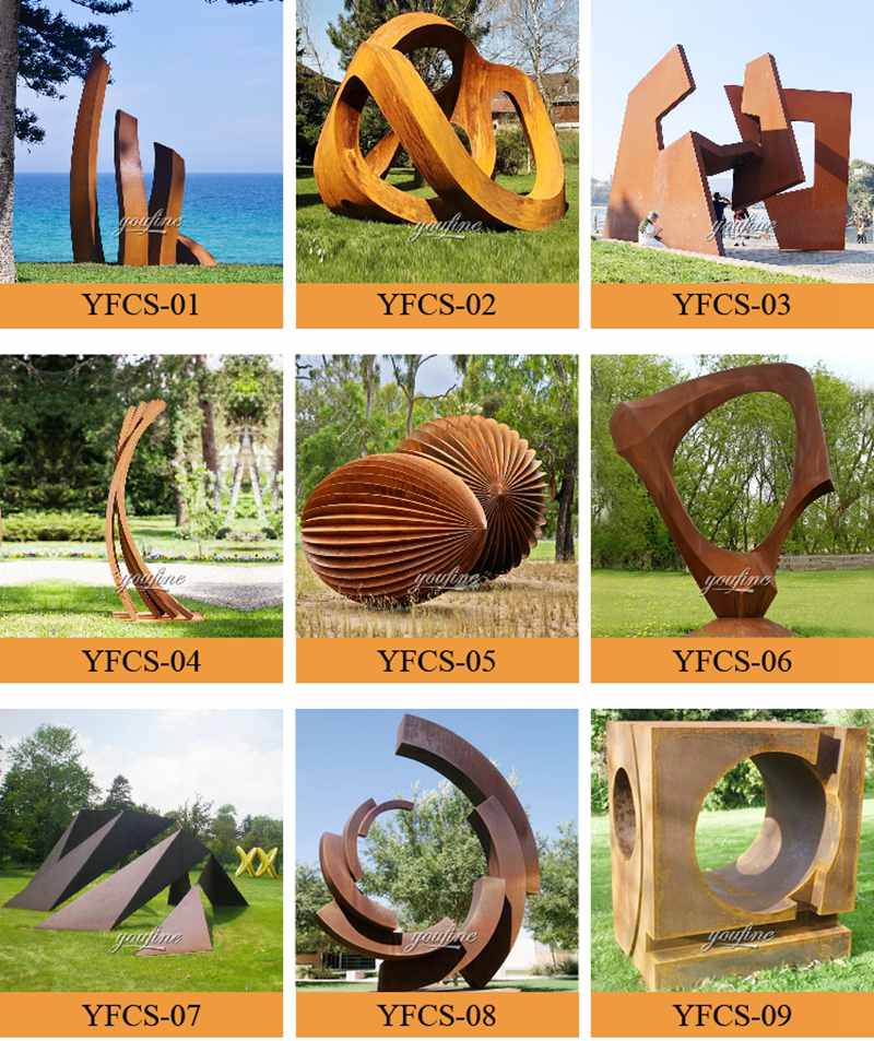 Outdoor Plaza Rusty Metal Garden Sculptures for Sale CSS-366 - Abstract Corten Sculpture - 4