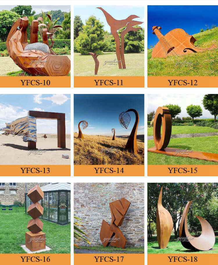 Outdoor Large Abstract Corten Steel Sculpture Garden Decor for Sale CSS-367 - Abstract Corten Sculpture - 4