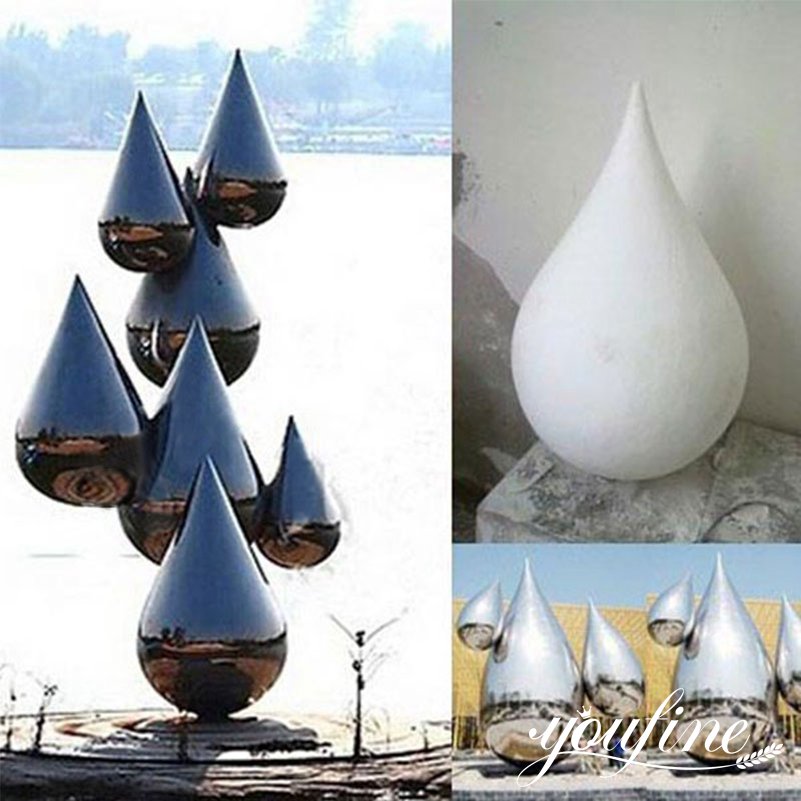 Large Mirror Stainless Steel Water Drop Sculpture for Sale CSS-95 - Application Place/Placement - 2