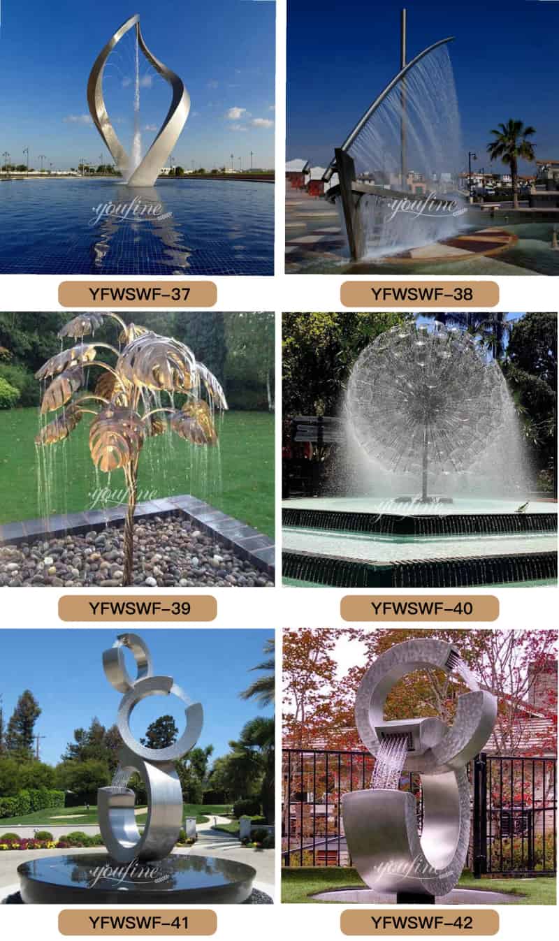 Modern Hollow Ball Metal Water Fountain Sculpture Outdoor Decor CSS-289 - Abstract Water Sculpture - 5
