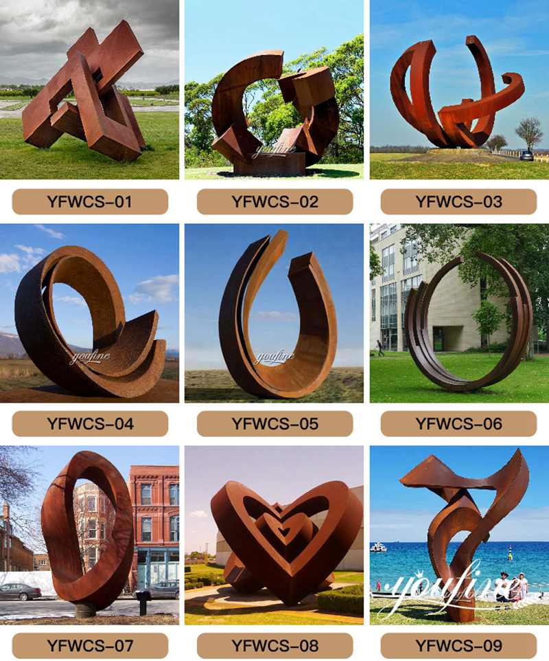 Modern Corten Steel Garden Sculptures for Sale CSS-322 - Abstract Corten Sculpture - 6