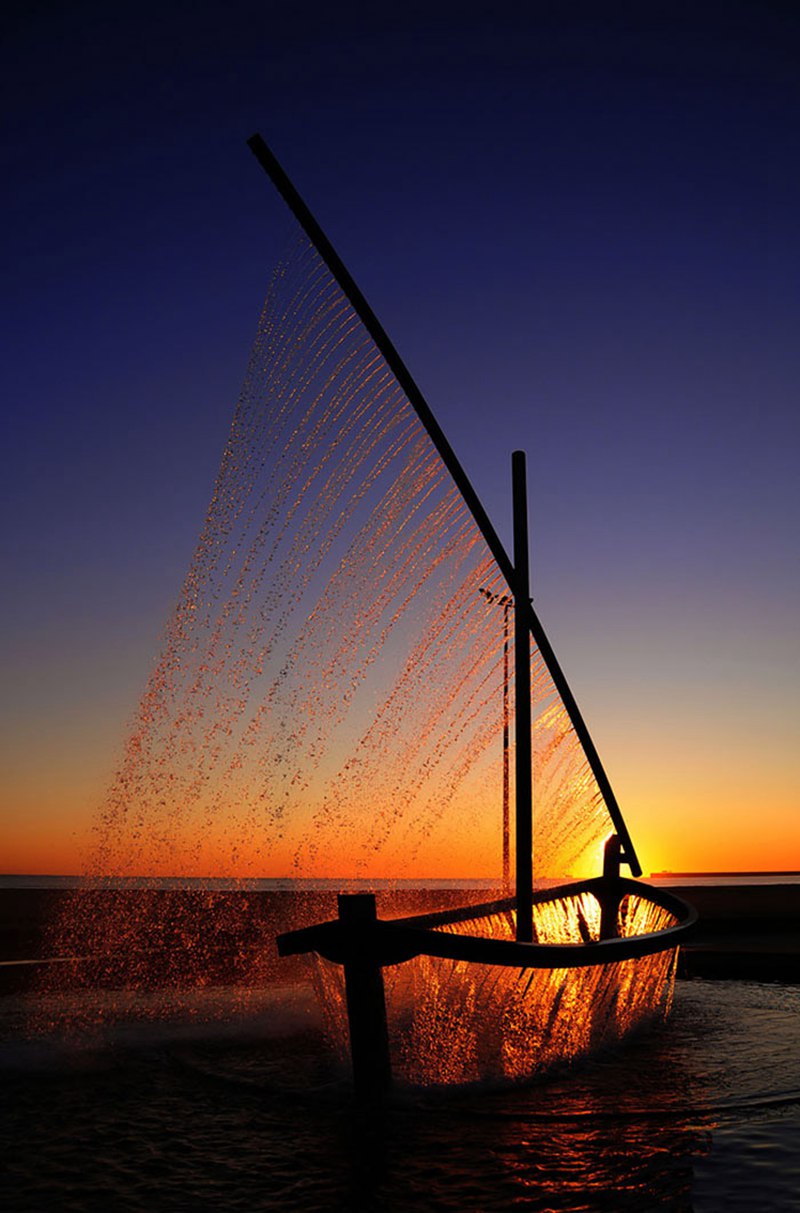 sailboat water fountain - YouFine Sculpture