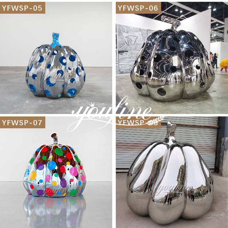 Large Stainless steel pumpkin sculpture Garden Decoration for Sale CSS-190 - Application Place/Placement - 3